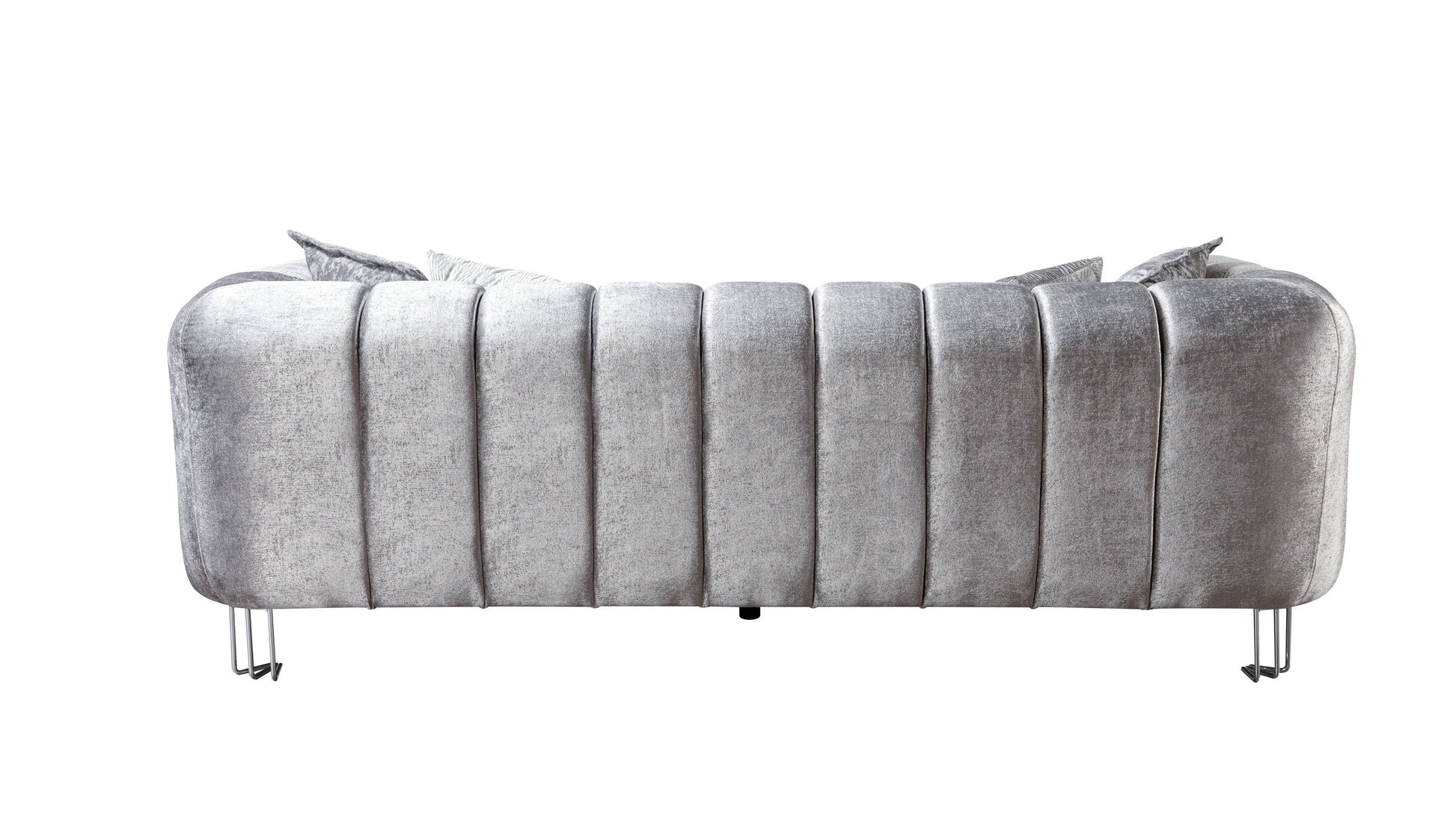 Santana Silver Velvet Sofa & Loveseat - Mattress on Demand