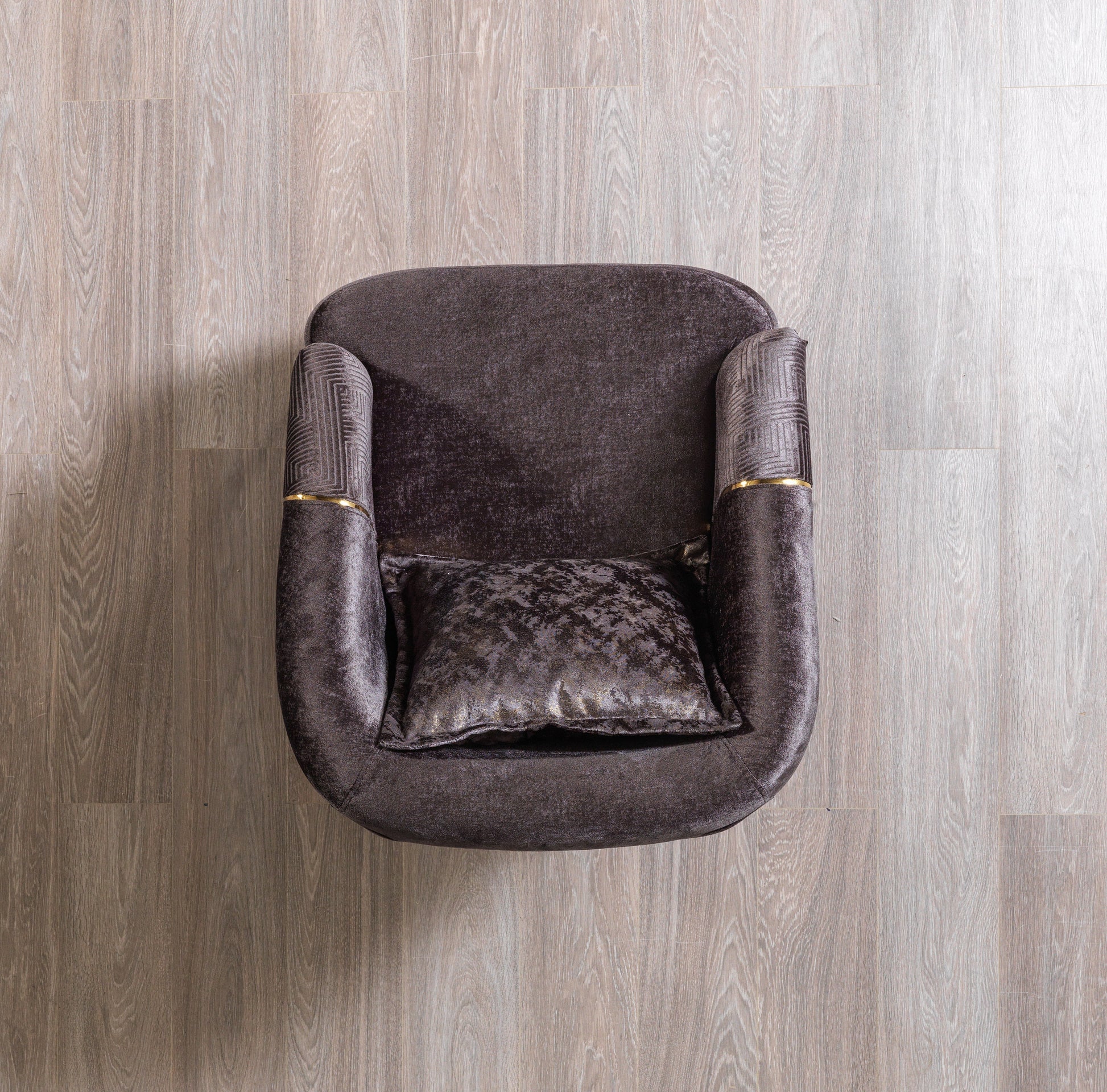 Santana Smoke Velvet Chair - Mattress on Demand