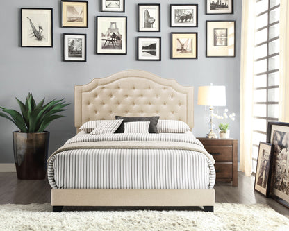 Truva Beige Upholstered King Bed