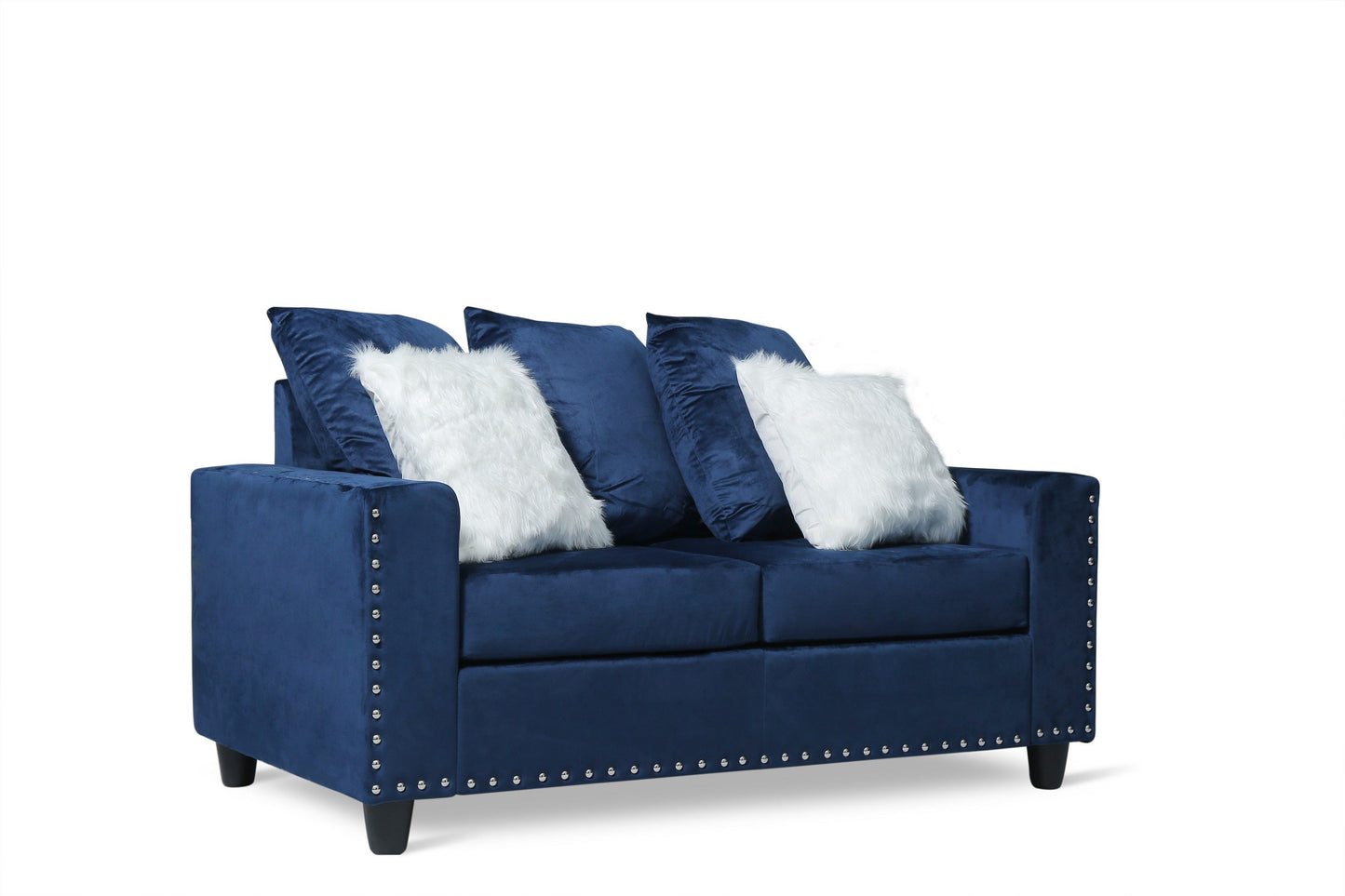 Cyndia Blue Velvet Sofa