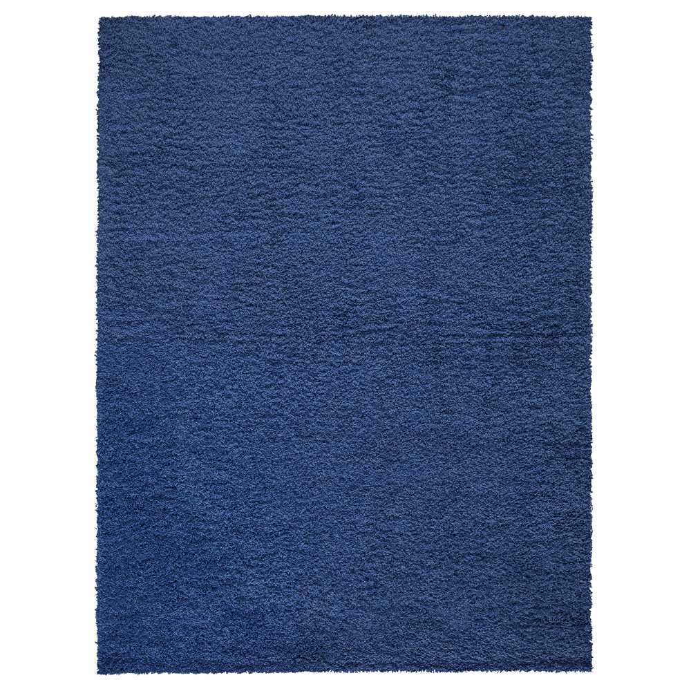 Cozy Solid Navy Blue Shaggy Area Rug - 8X10 - Mattress on Demand