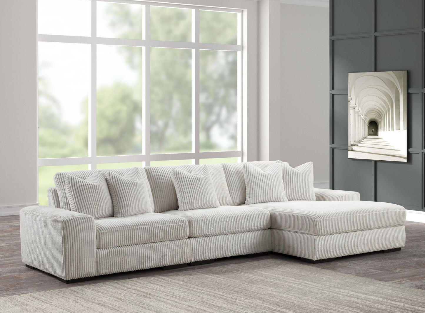 Sunday Beige 3-Piece RAF Sectional