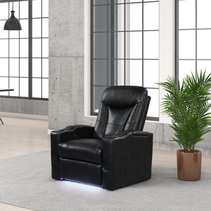 Topgun Black LED Power Recliner with Bluetooth Speaker