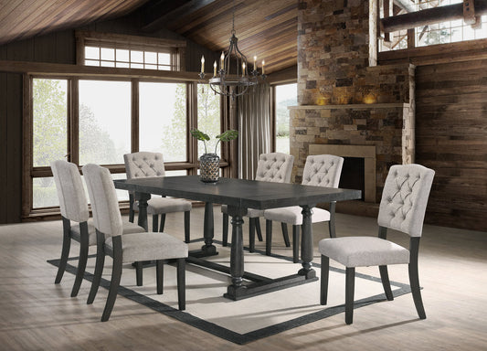 Henderson Charcoal 7-Piece Dining Set - Mattress on Demand