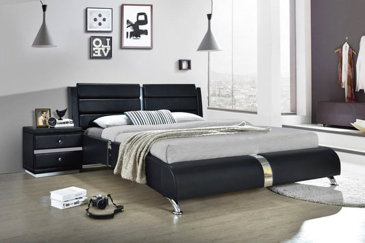 Vegas Black Queen Platform Bed - Mattress on Demand