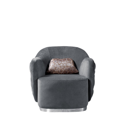 Victoria Gray Velvet Chair - Mattress on Demand