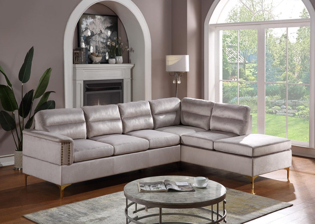 Vogue Silver Velvet Sectional